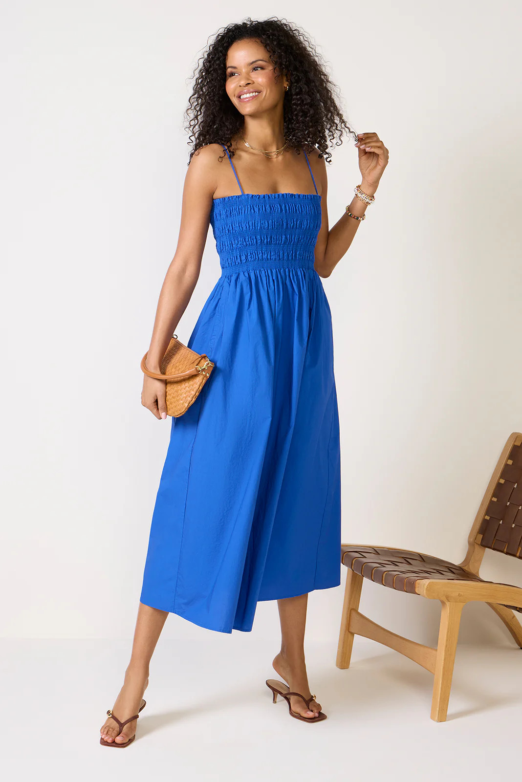 Cornelia Poplin Midi Dress | Evereve