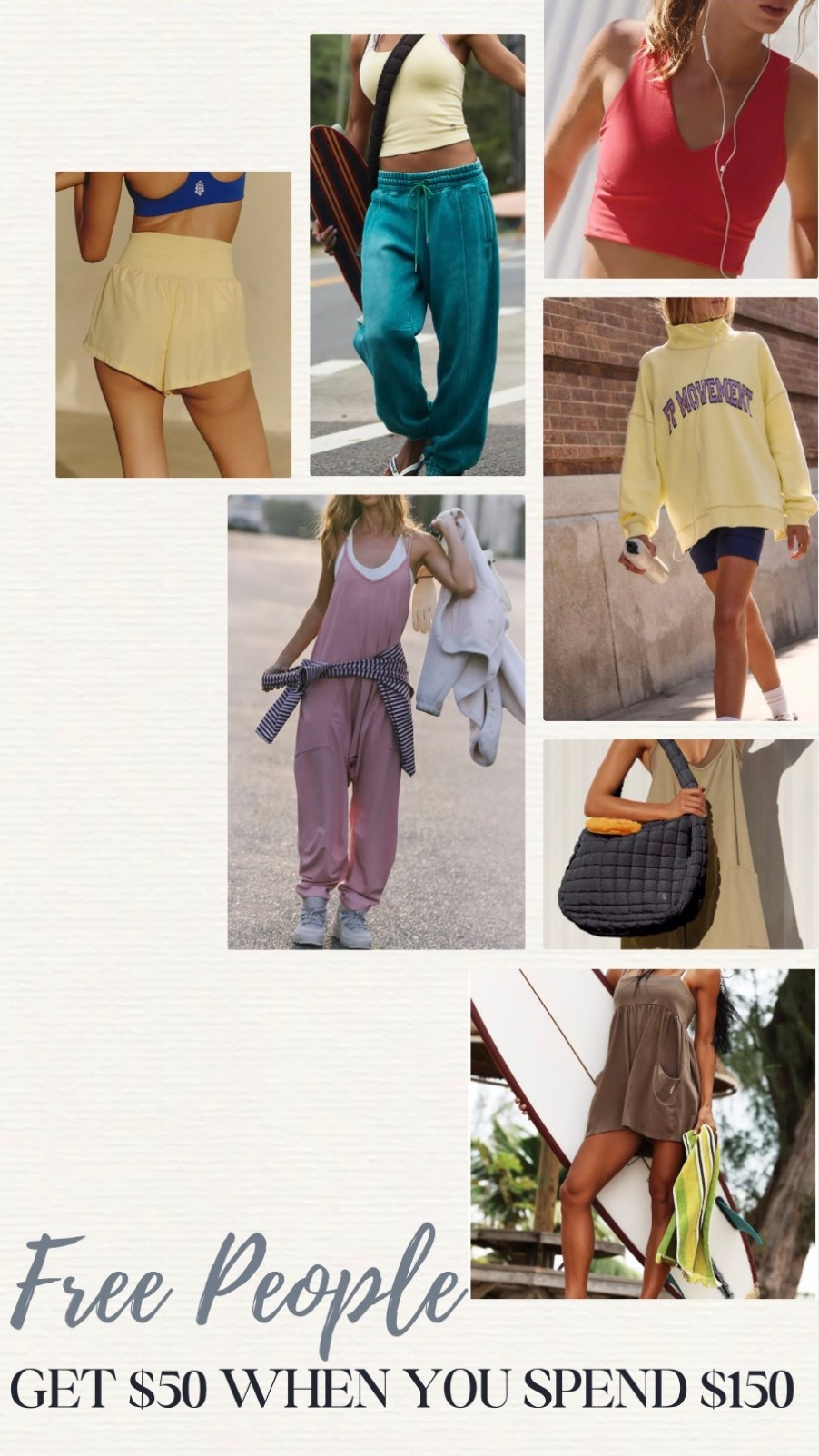 Free People🌼 spend $150 get $50 towards a future purchase! 