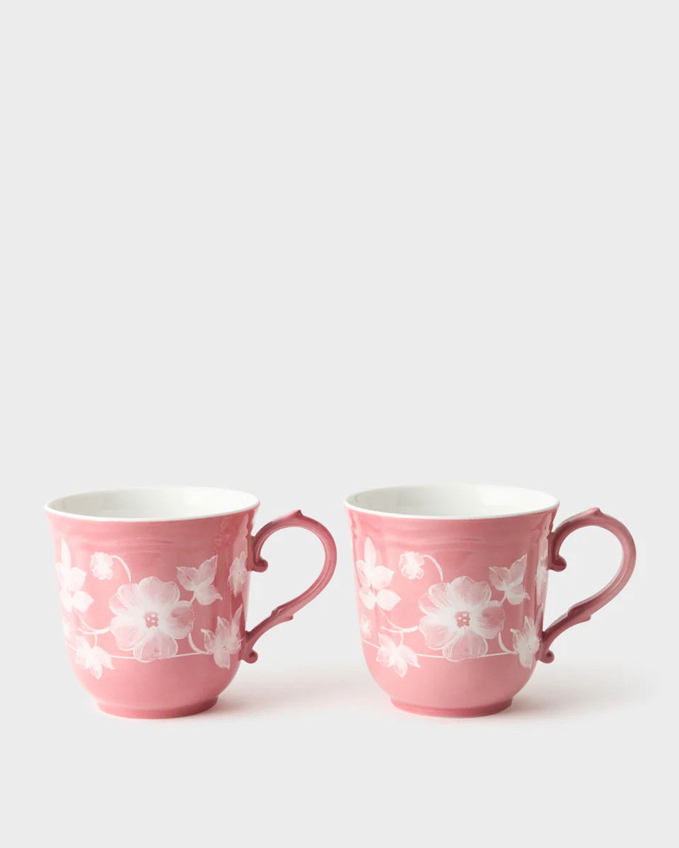 Floral Mug, Pink (Set of 2) by Ginori 1735 | Cabana Magazine