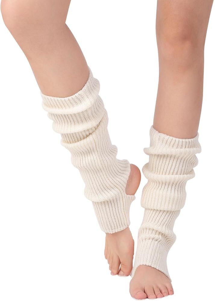 Ballet Leg warmers for girls Knitted Stirrup Leg Warmers for women Winter Extra Soft long leg war... | Amazon (US)