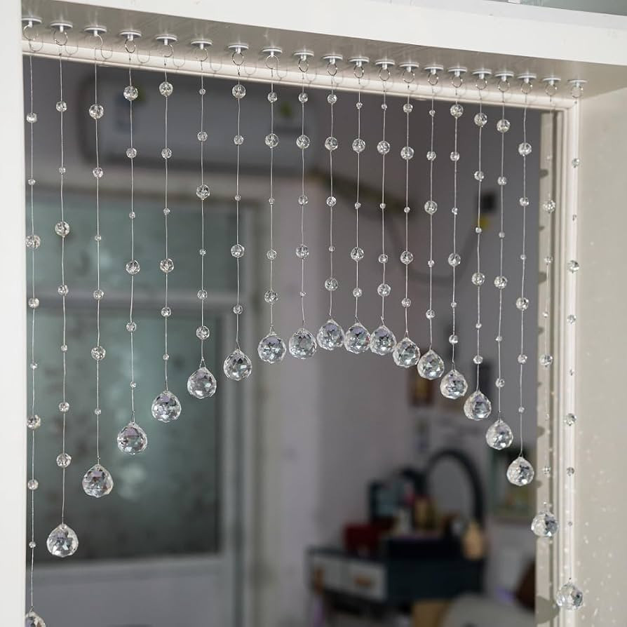 20 Strings Crystal Beaded Curtain, Arched Door String Curtain, Hanging Doorway Room Divider Suita... | Amazon (US)