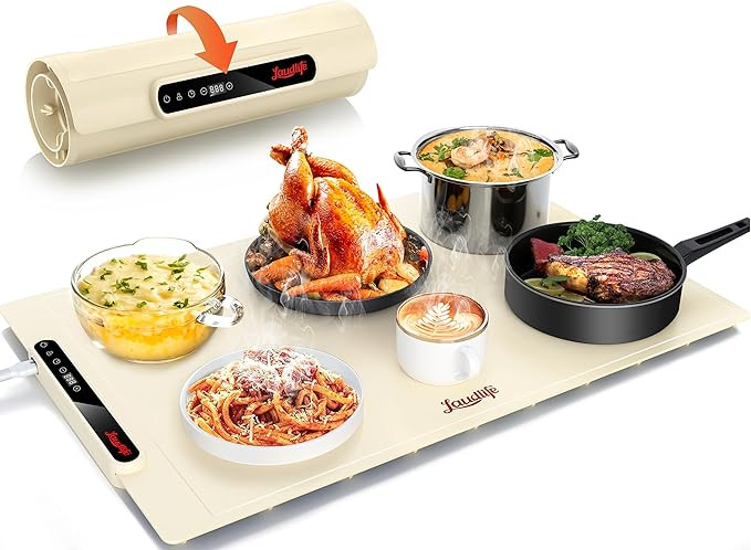 Food Warming Mat 24x16 Inches, Electric Warming Tray with 7 Temps, Foldable Food Warmer for Parti... | Amazon (US)