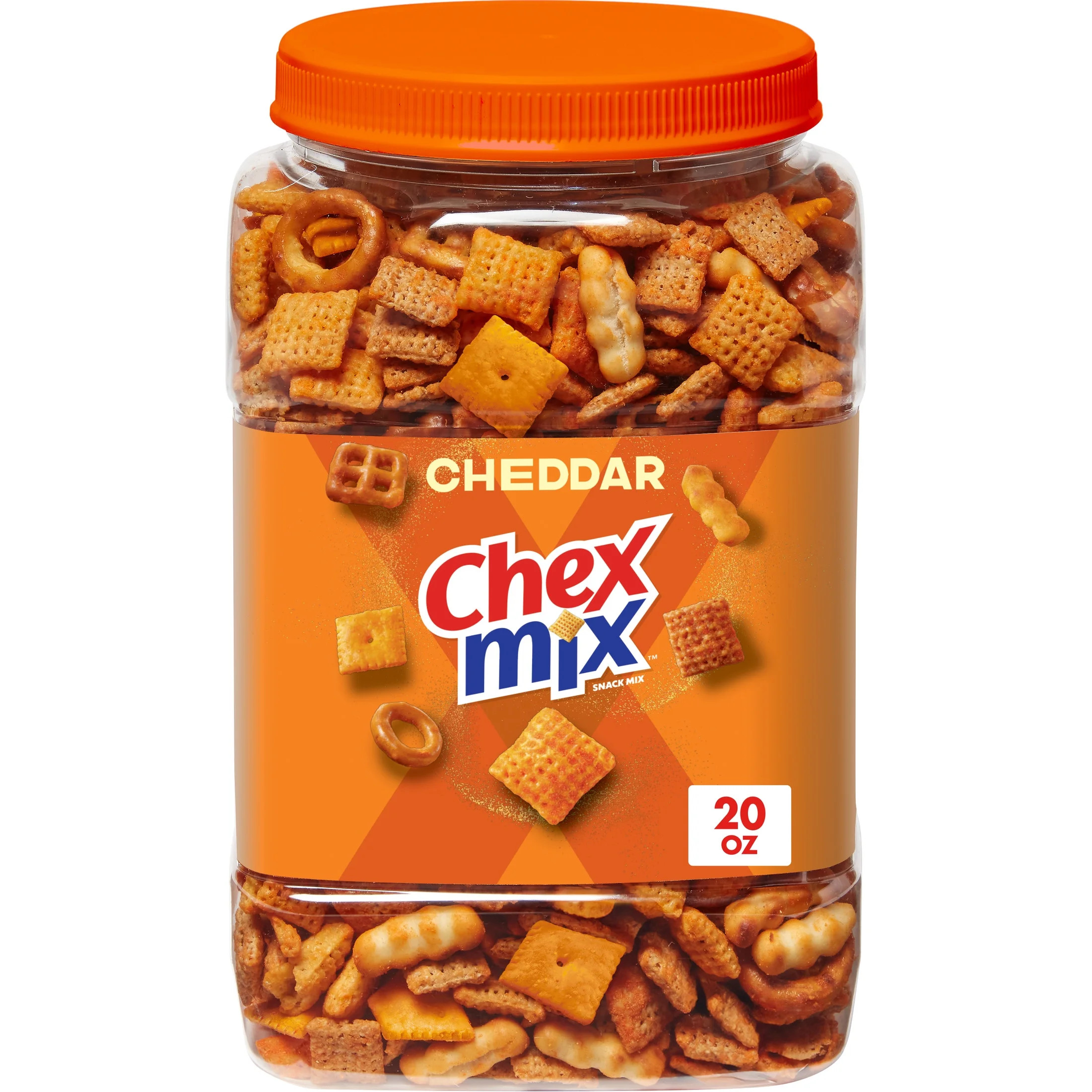 Chex Mix Cheddar Snack Mix, Salty Snacks Tub, 20 oz | Walmart (US)