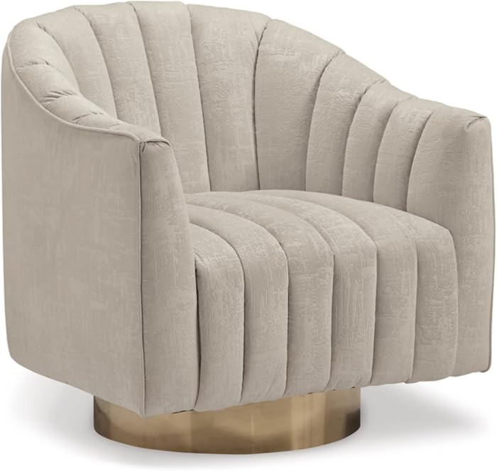 Signature Design by Ashley Swivel Barrel Accent Chair, Pearl, Penzlin | Amazon (US)