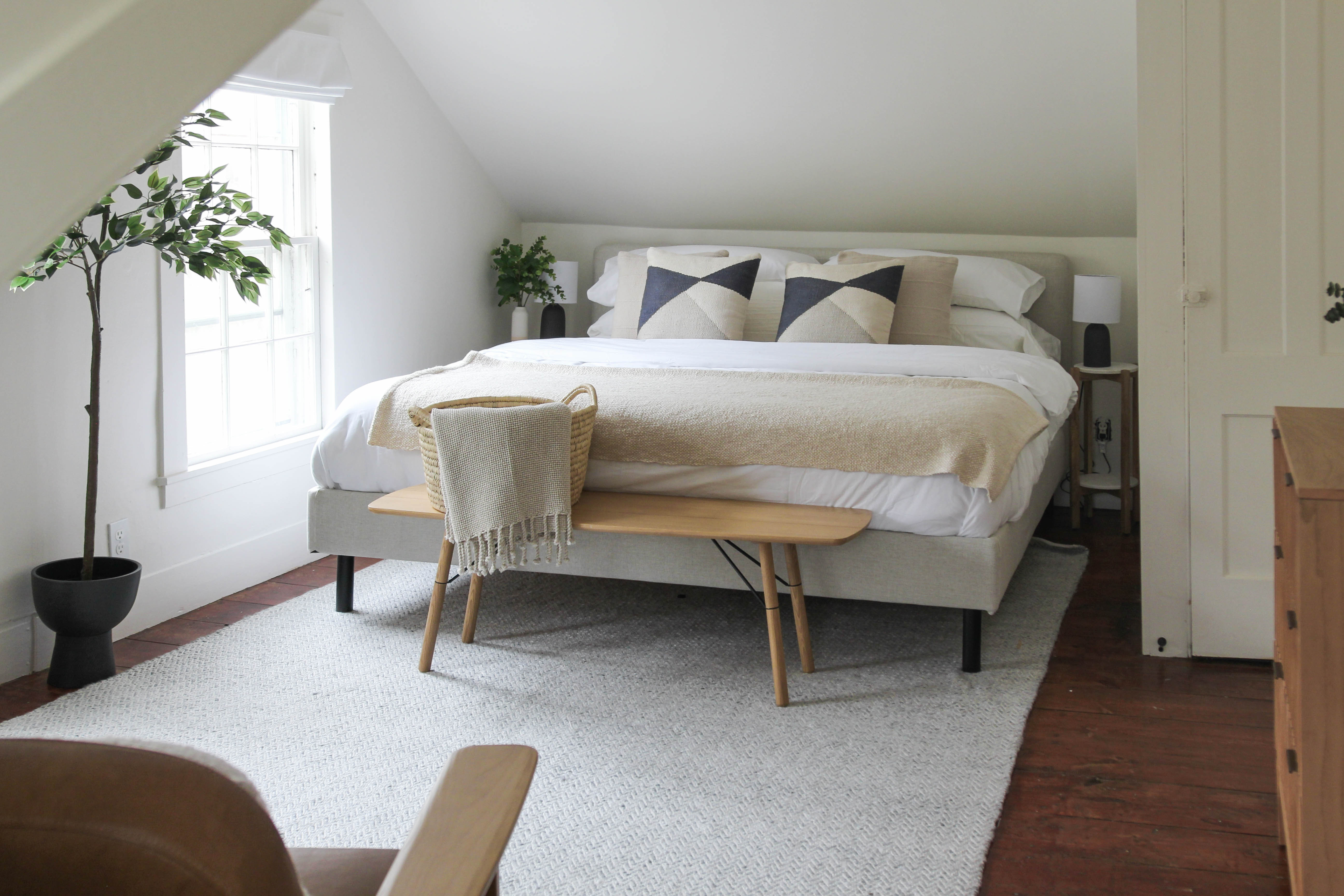 Soft neutrals and simple textures to  keep this bedroom feeling calm and relaxed. Linked exact and similar pieces below. #bedroomdesign #neutralhome #interiordesign 

#LTKSaleAlert