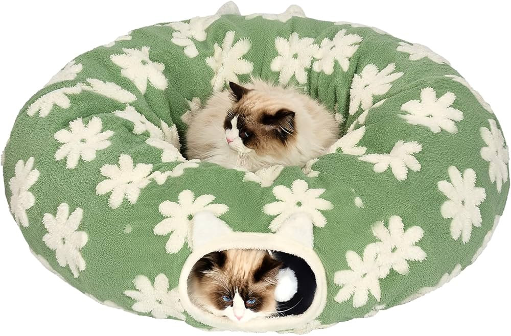 Pesen Cat Tunnel Bed with Soft Cushion, Cat Toys for Indoor Cats Enhance Bonding Between Pets and... | Amazon (US)