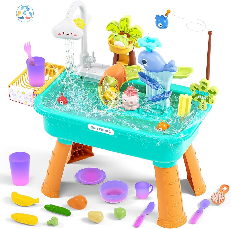2026 Upgraded Water Table for Toddlers 1-3 3-5 with Electric Water Pump, Toddler Water Play Table... | Amazon (US)