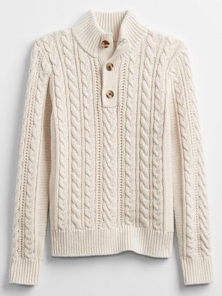 Kids Cable-Knit Henley Sweater | Gap Factory