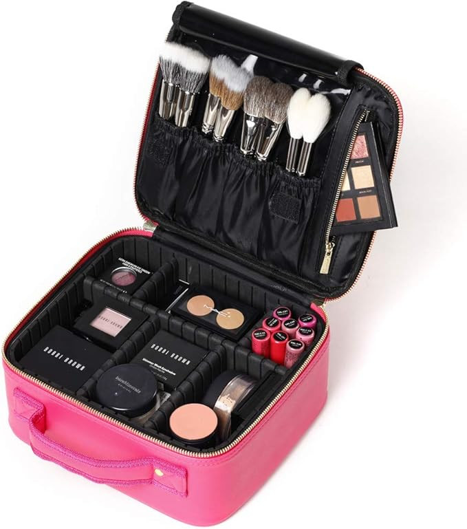 ROWNYEON Travel Makeup Train Case Makeup Bag Organizer Professional Portable Cosmetic Train Case ... | Amazon (US)