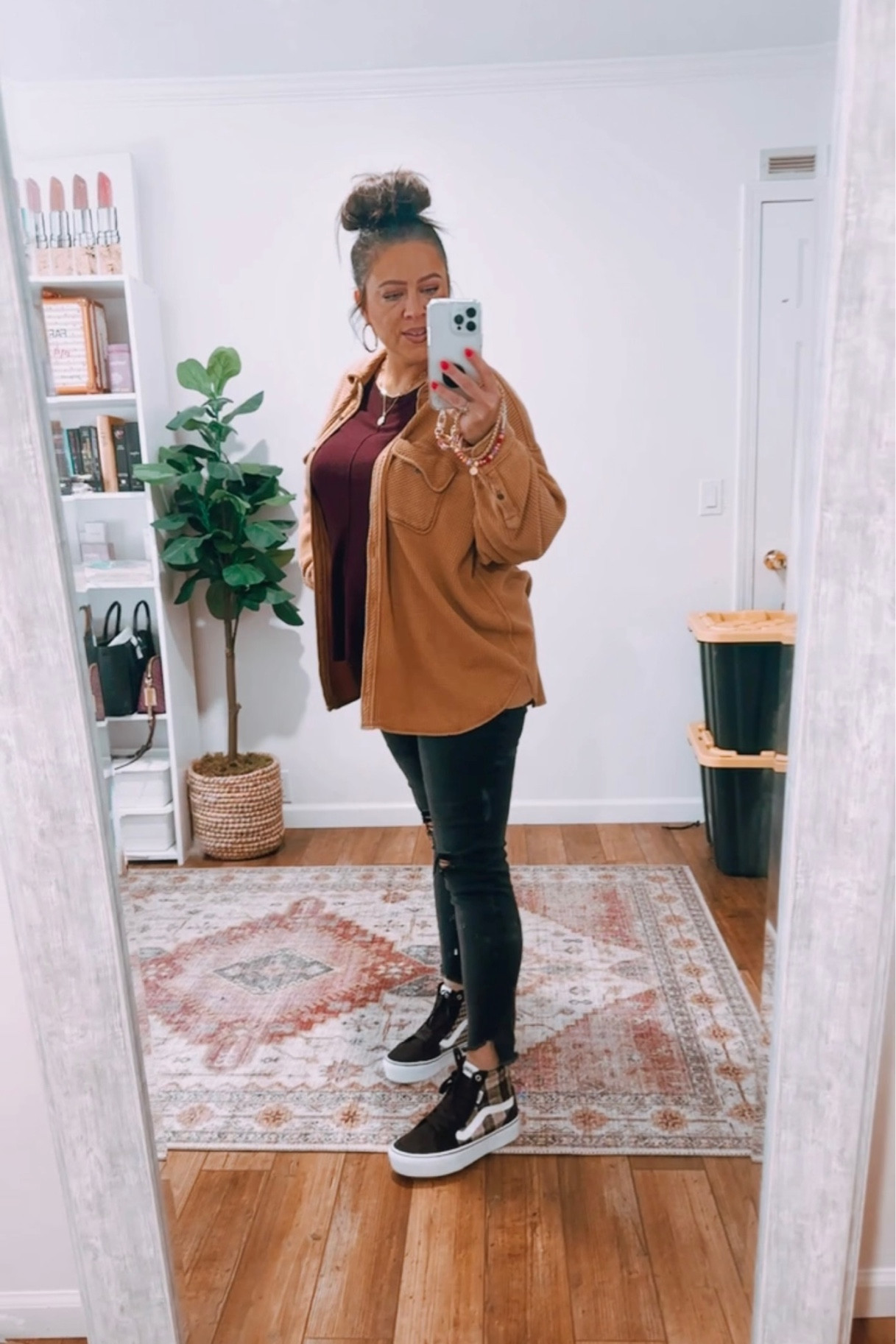 Casual winter midsize outfit! The cutest platform vans ever!

#LTKshoecrush #LTKunder100 #LTKSeasonal