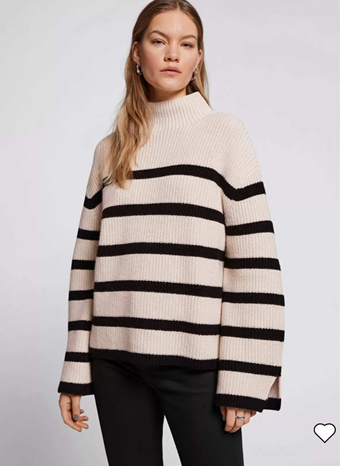Oversized Mock Neck Striped Sweater curated on LTK