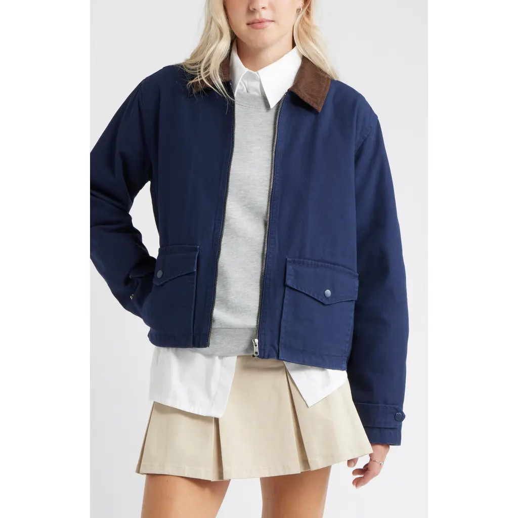 BP. Cotton Canvas Barn Jacket in Navy Iris at Nordstrom Rack, Size Small | Nordstrom Rack