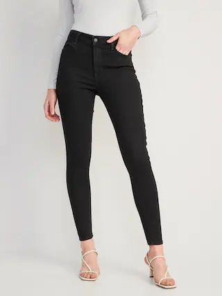 High-Waisted Wow Black-Wash Super-Skinny Jeans for Women | Old Navy (US)