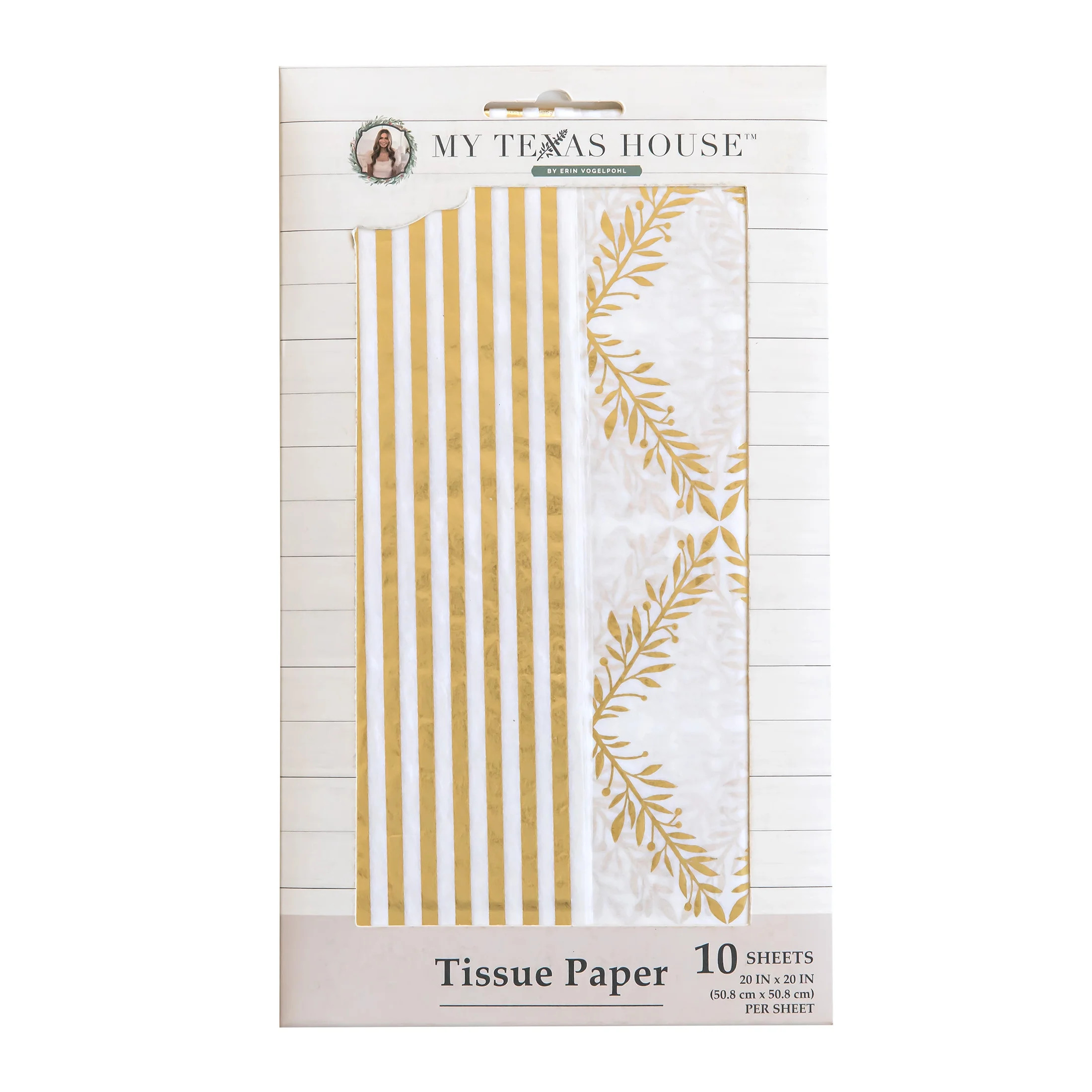 White and Gold Foil Gift Tissue Paper, 10 Sheets, by My Texas House | Walmart (US)