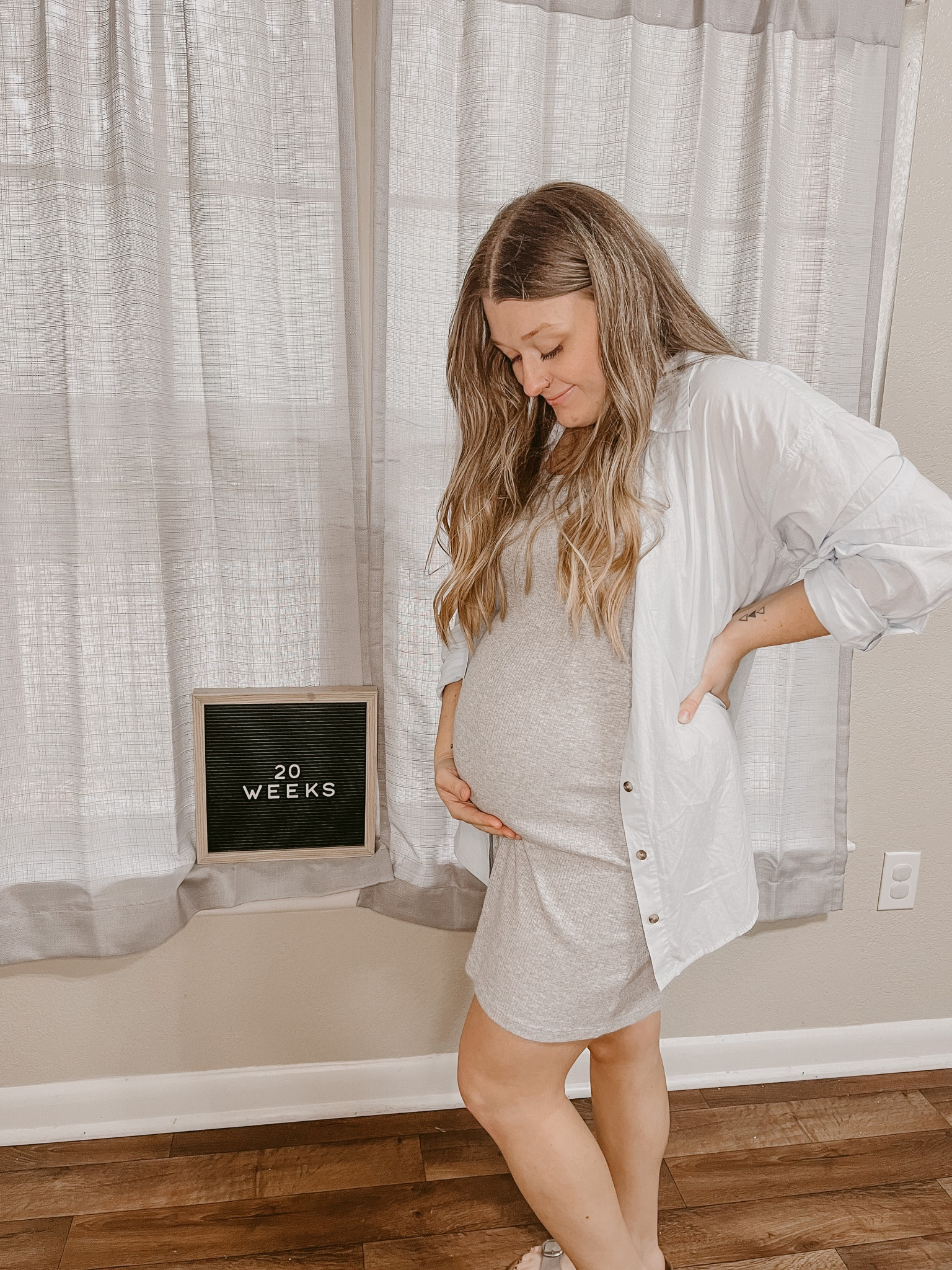 Love this Target button up! 

Dress is a oldie from H&M so I linked a similar one! 

#LTKbump #LTKunder50 #LTKfit