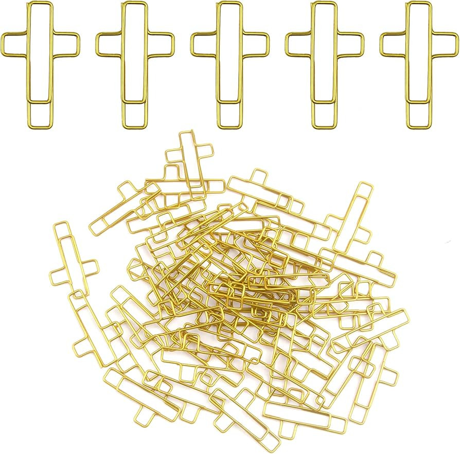 50 PCS Gold Cross Paper Clips Bible Paper Clips - Versatile Bible Study Supplies for Christian Of... | Amazon (US)