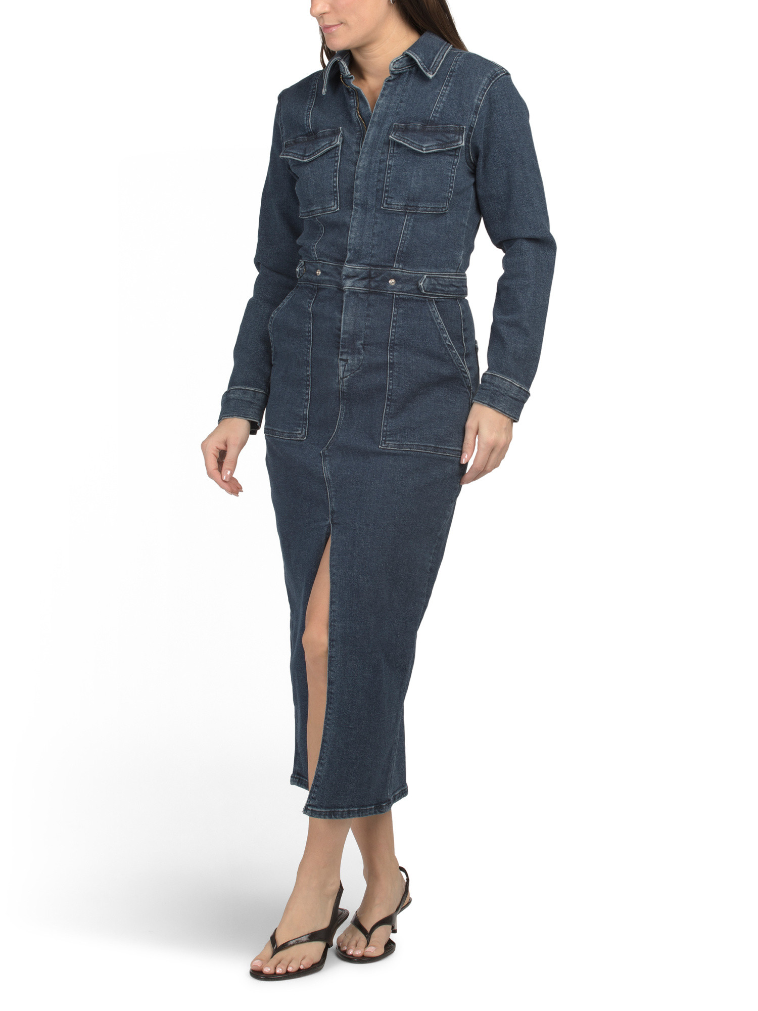Fit For Success Long Sleeve Midi Dress | Designer Clothing | Marshalls | Marshalls
