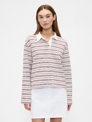 Oversized Stripe Rugby Polo Shirt | Gap Factory