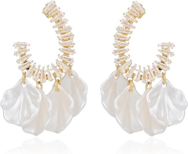 Statement Earrings for Women: Boho Flower Earrings for Women, Dangle Drop Earrings, 925 Sterling ... | Amazon (US)