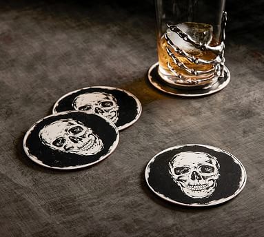 Painted Skull Cork Coasters - Set of 4 | Pottery Barn (US)