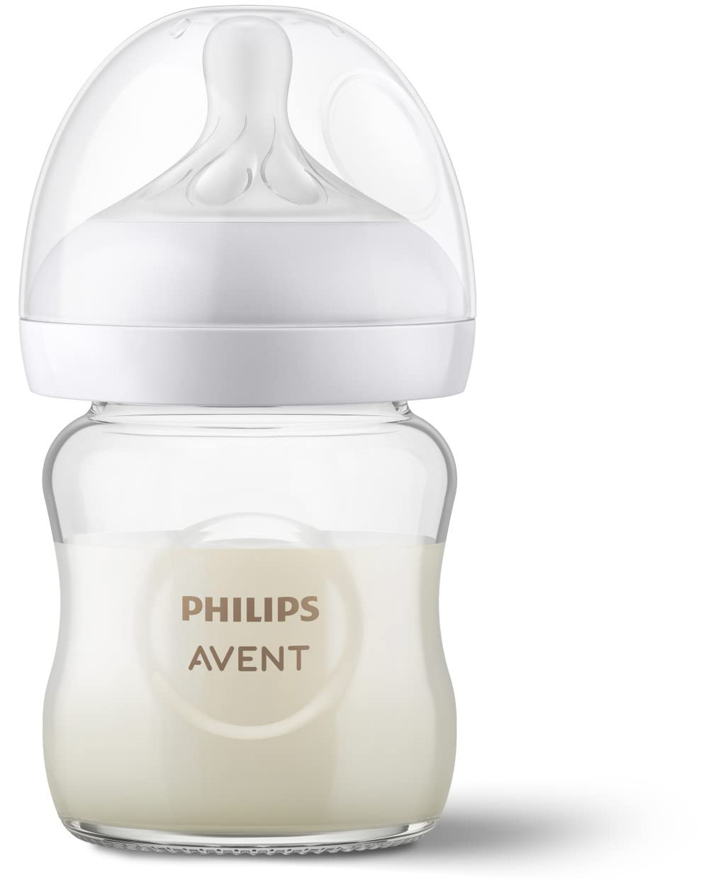 Philips Avent Natural Glass Baby Bottle with Natural Response Nipple (Slow Flow, Flow 2), 4oz, SC... | Amazon (US)