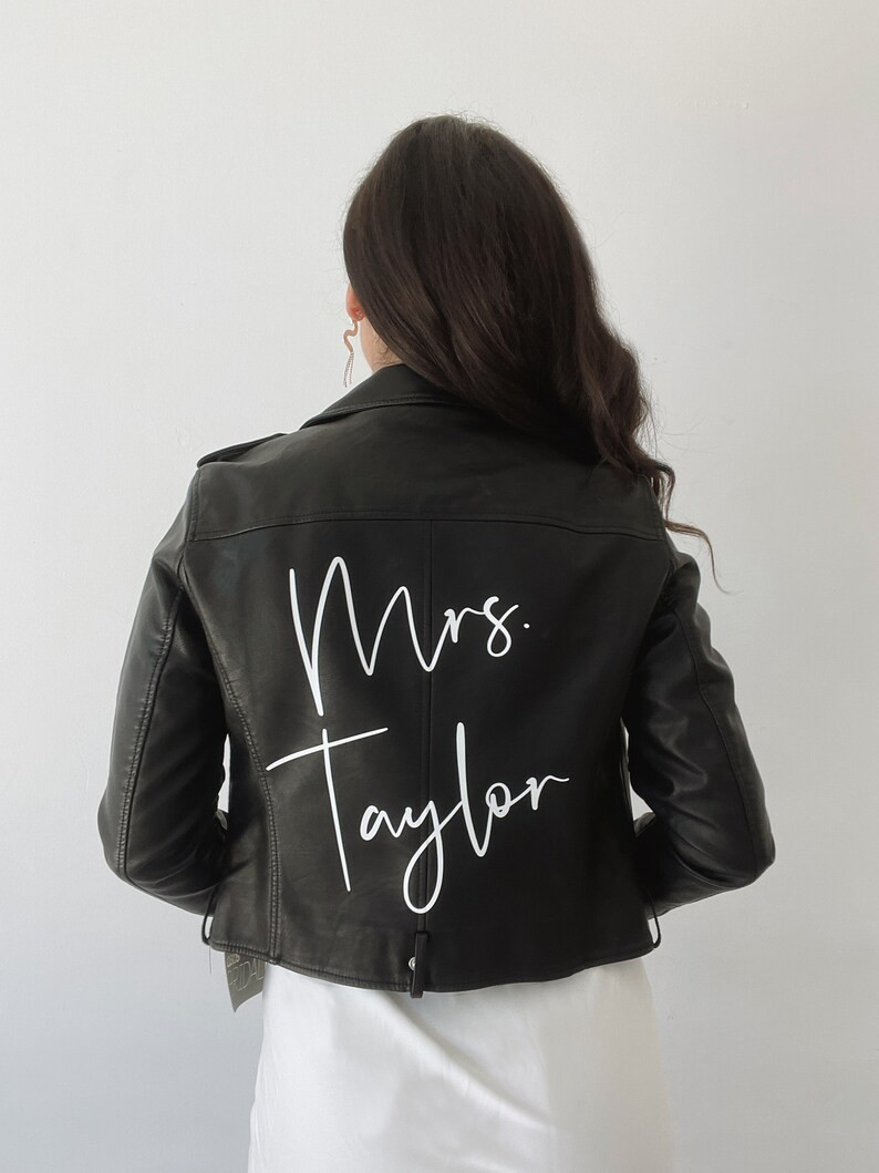 Custom Black Leather Bride Jacket Bride Leather Jacket - Etsy | Etsy (US)