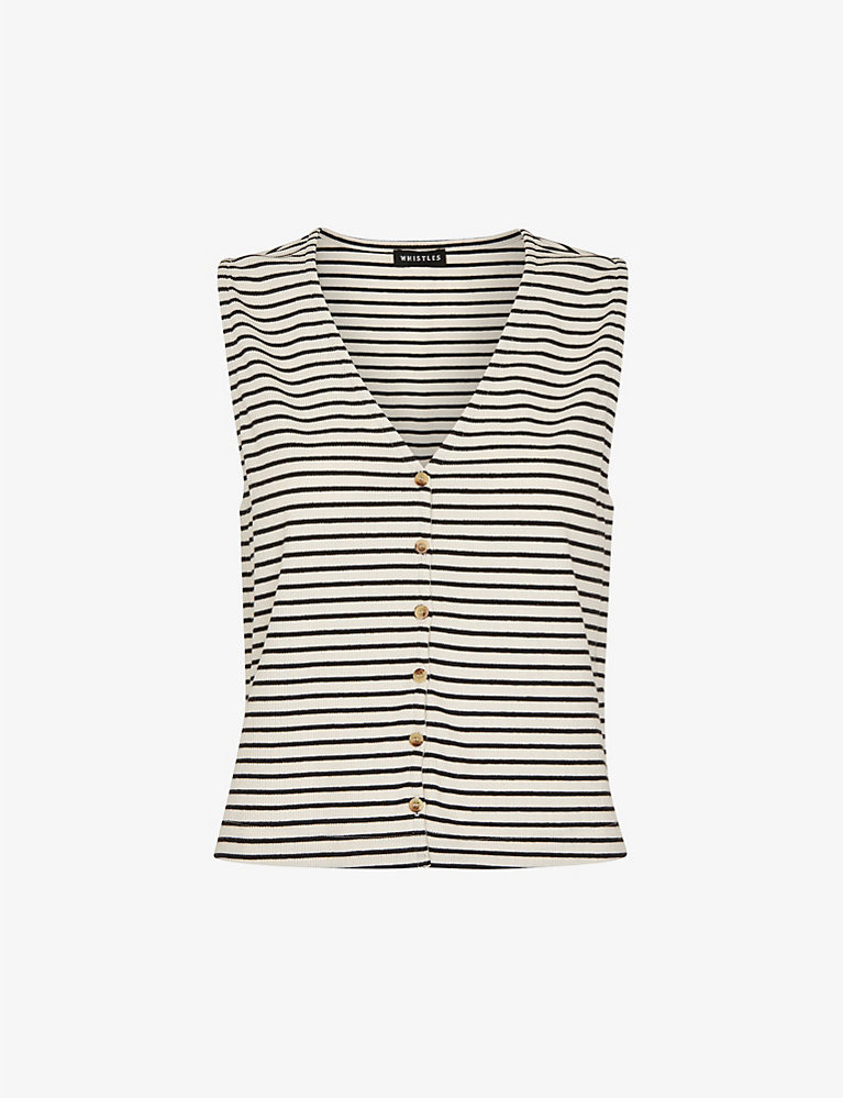 Stripe-pattern stretch-cotton top | Selfridges