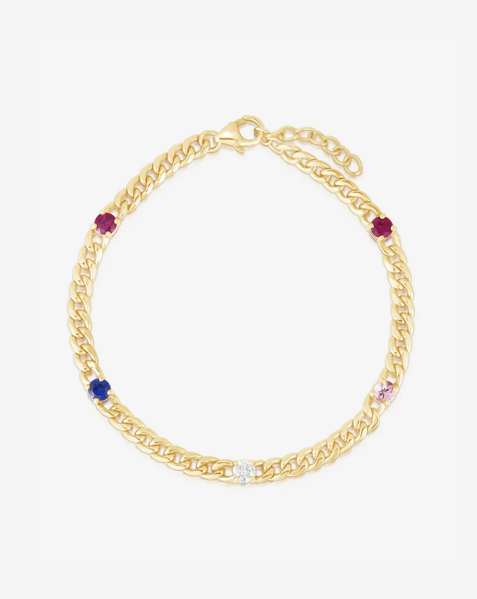 Personalized Curb Chain Birthstone Bracelet | Ring Concierge