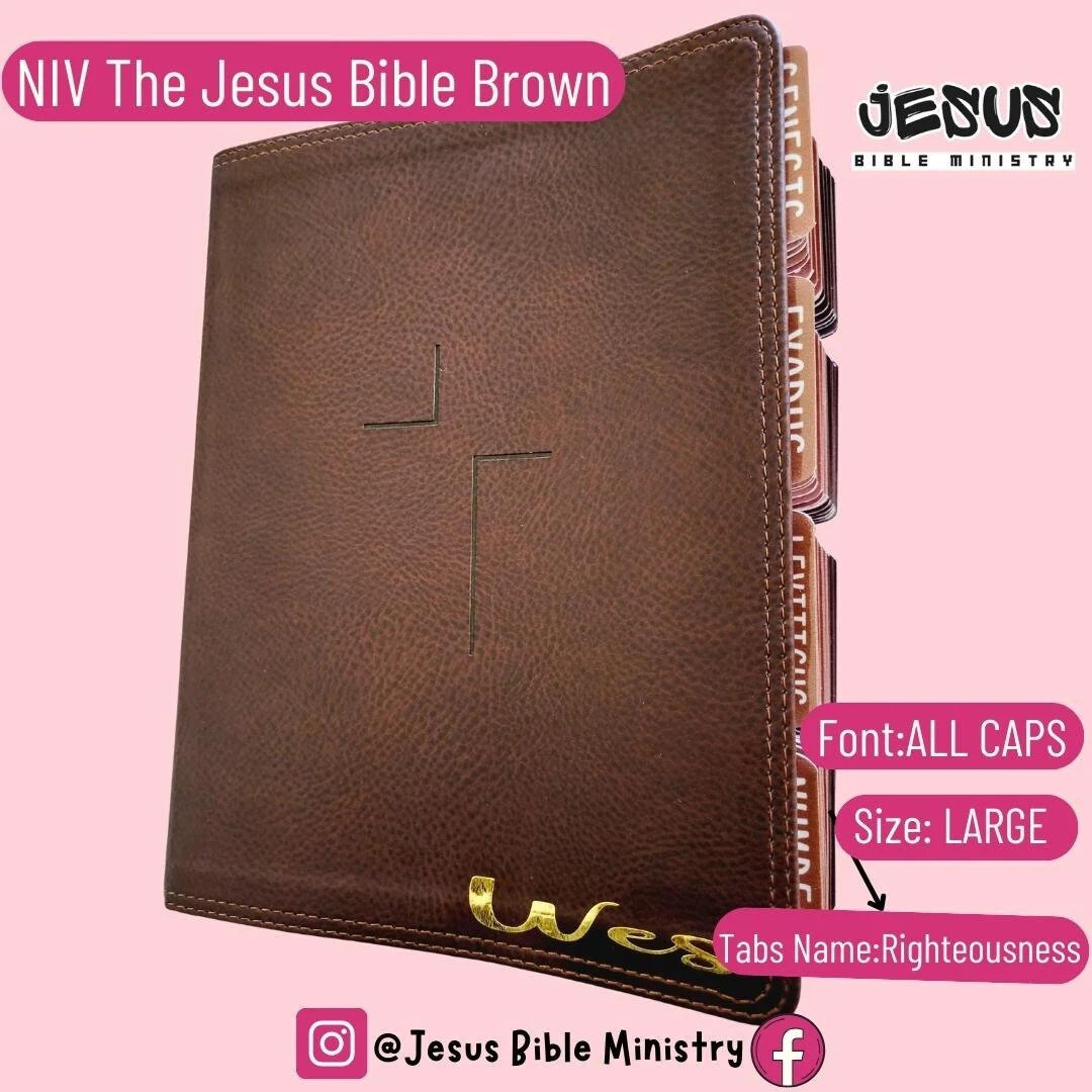 PERSONALIZE Bible, NIV Jesus Brown Bible, Customize Tabs, Soft Leather, Brown, the Jesus Bible, B... | Etsy (US)