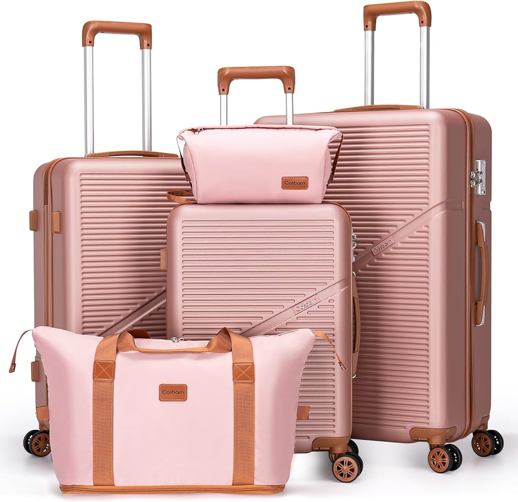 5 Piece Luggage Sets with Spinner Wheels, Hardshell ABS Suitcase Set with Tsa Lock, Lightweight H... | Amazon (US)