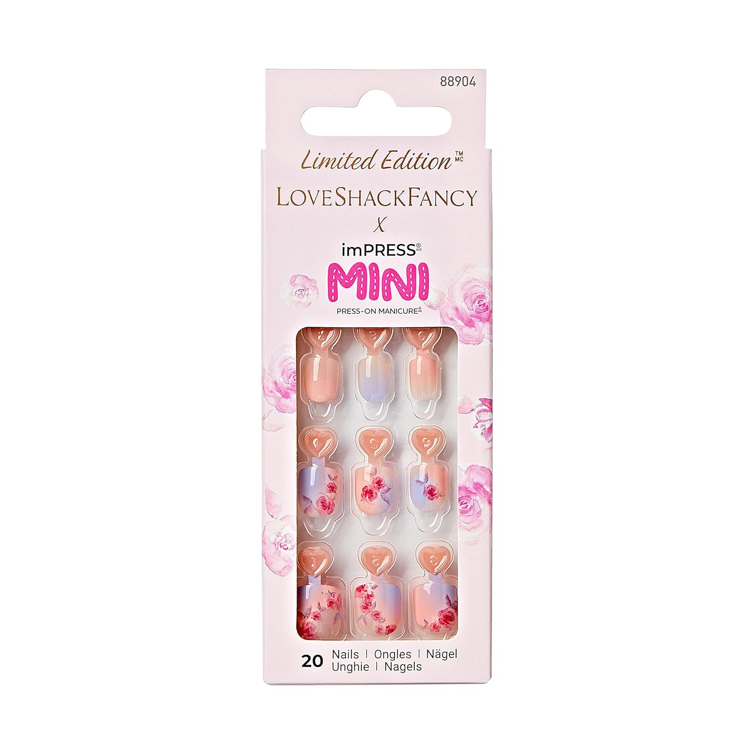 KISS LoveShackFancy x imPRESS Mini Press-On Manicure Limited Edition, Style "Sunkissed Peach" Kid... | Amazon (US)