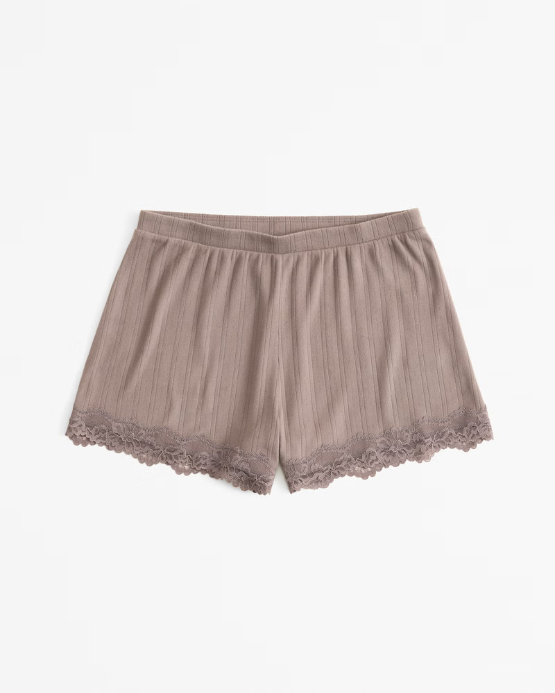 Lace and Pointelle Sleep Short | Abercrombie & Fitch (US)