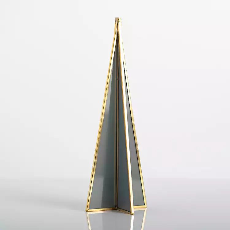 Sage and Gold Edge Christmas Tree Figurine | Kirkland's Home