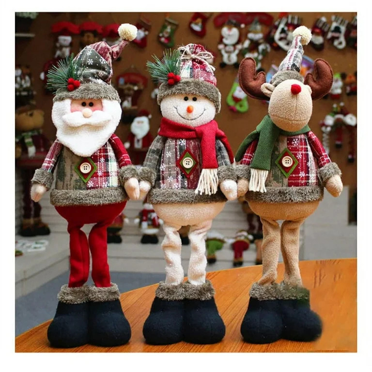 Ardorlove Christmas Santa Claus Elk Snowman Window Decoration Christmas Dolls - Walmart.com | Walmart (US)