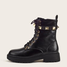 Studded Decor Combat Boots | SHEIN