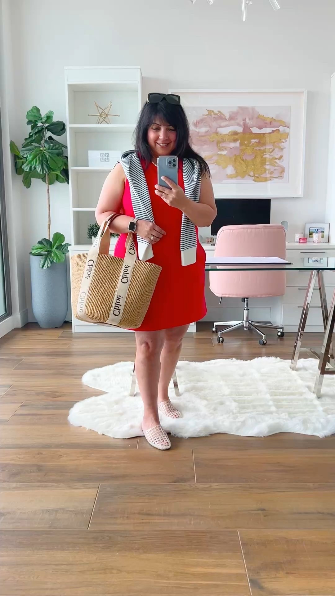 This Abercrombie knit dress is so comfy, now available in new colors for fall and on sale too! 

Abercrombie red dress size large. Spanx blue and white striped sweatshirt size large. Amazon jelly shoes true to size. Chloe raffia tote bag. Kendra Scott necklace. Gucci sunglasses.

#LTKMidsize #LTKFallSale #LTKActive