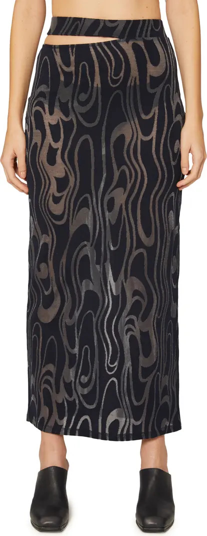 Shrunk Cutout Wave Jacquard Mesh Skirt | Nordstrom
