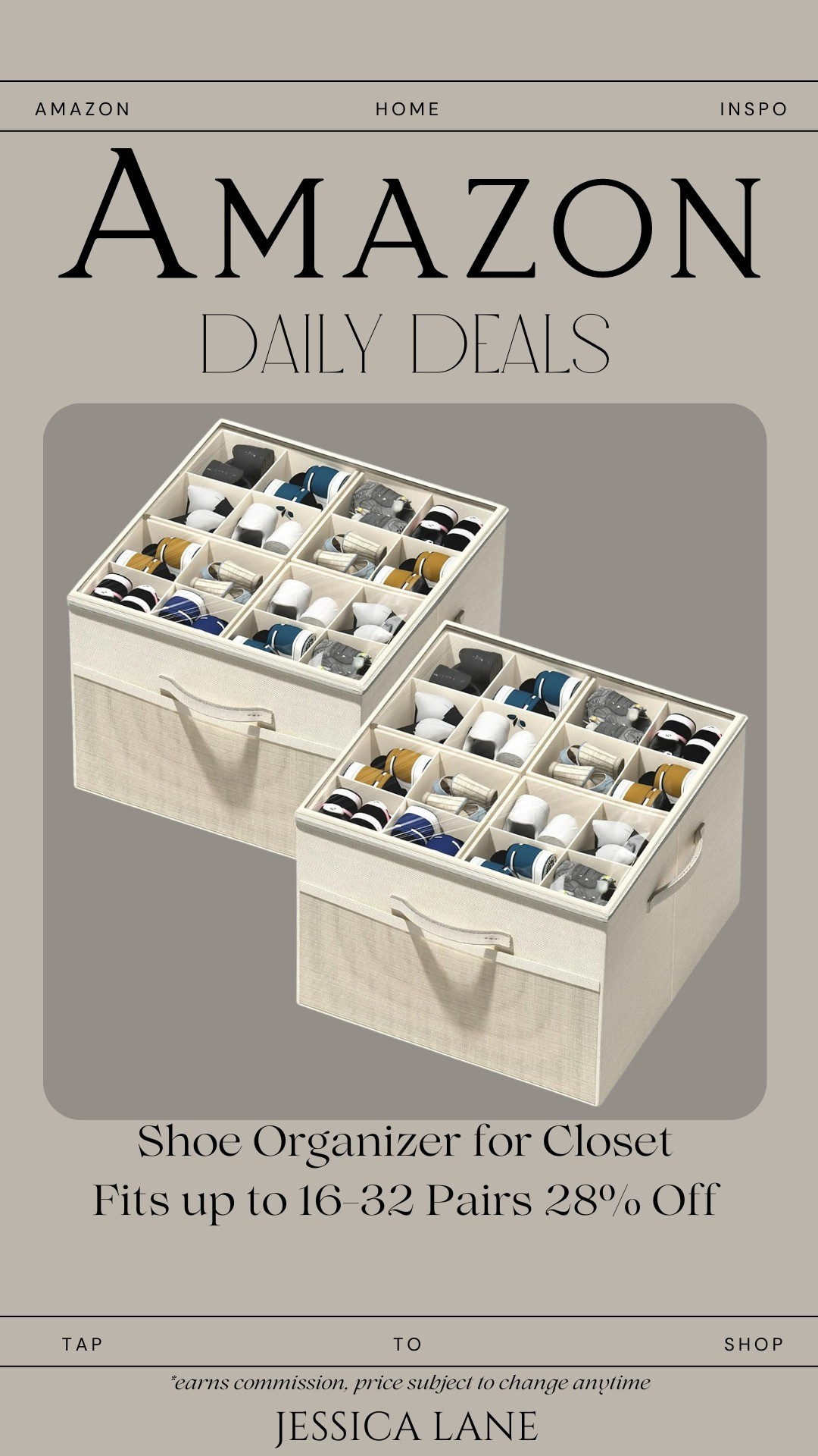 A smart solution for shoe clutter. This under-bed or closet shoe organizer fits up to 16–32 pairs and keeps everything easy to see and grab. Linked in my LTK.#amazondailydeals #ltkhome #closetorganization #shoeorganization 

#LTKSaleAlert #LTKHome #LTKFindsUnder50