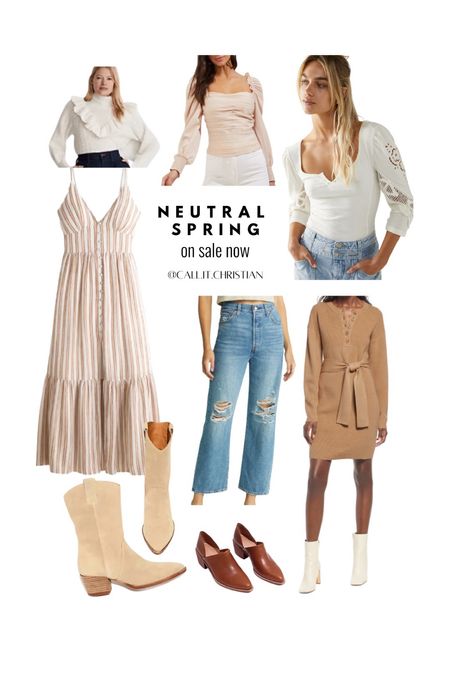 Rounded up these pretty spring neutrals. 
Darling tops, go to jeans and lovely dresses for transition to spring. 🌸

#LTKitbag #LTKstyletip #LTKsalealert