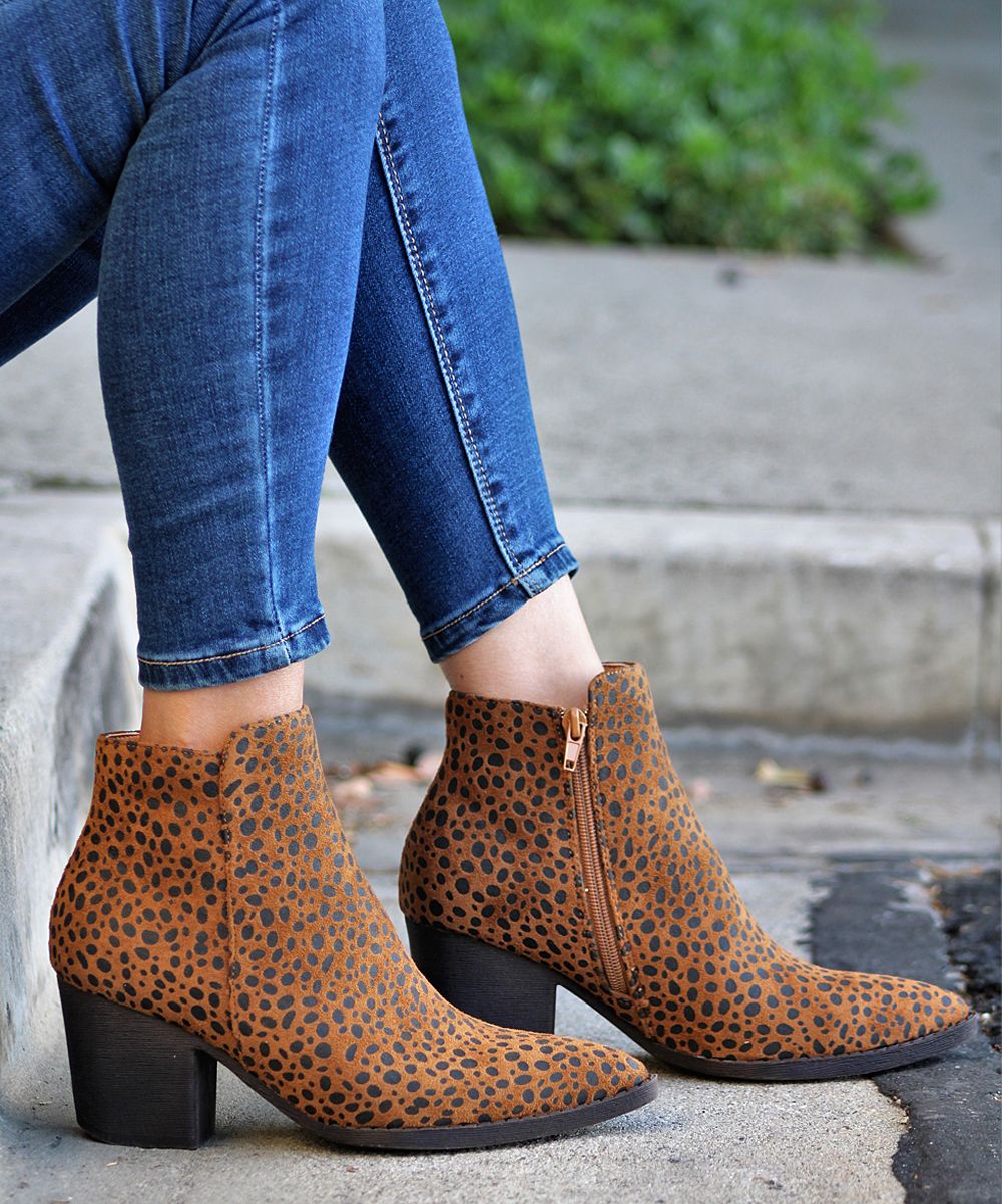 Mata Shoes Women's Casual boots CHEETAH - Brown Cheetah Celeste Bootie - Women | Zulily