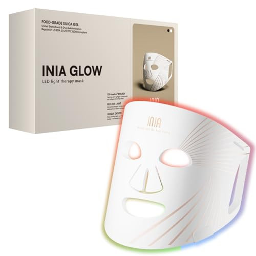 Red Light Therapy Mask for Face, Glow LED Contour Face Mask with Near-Infrared Red Light (NIR), Portable, Rechargeable and Ergonomic Design for True Anti-Aging Skincare at Home and Travel (White) | Amazon (US)
