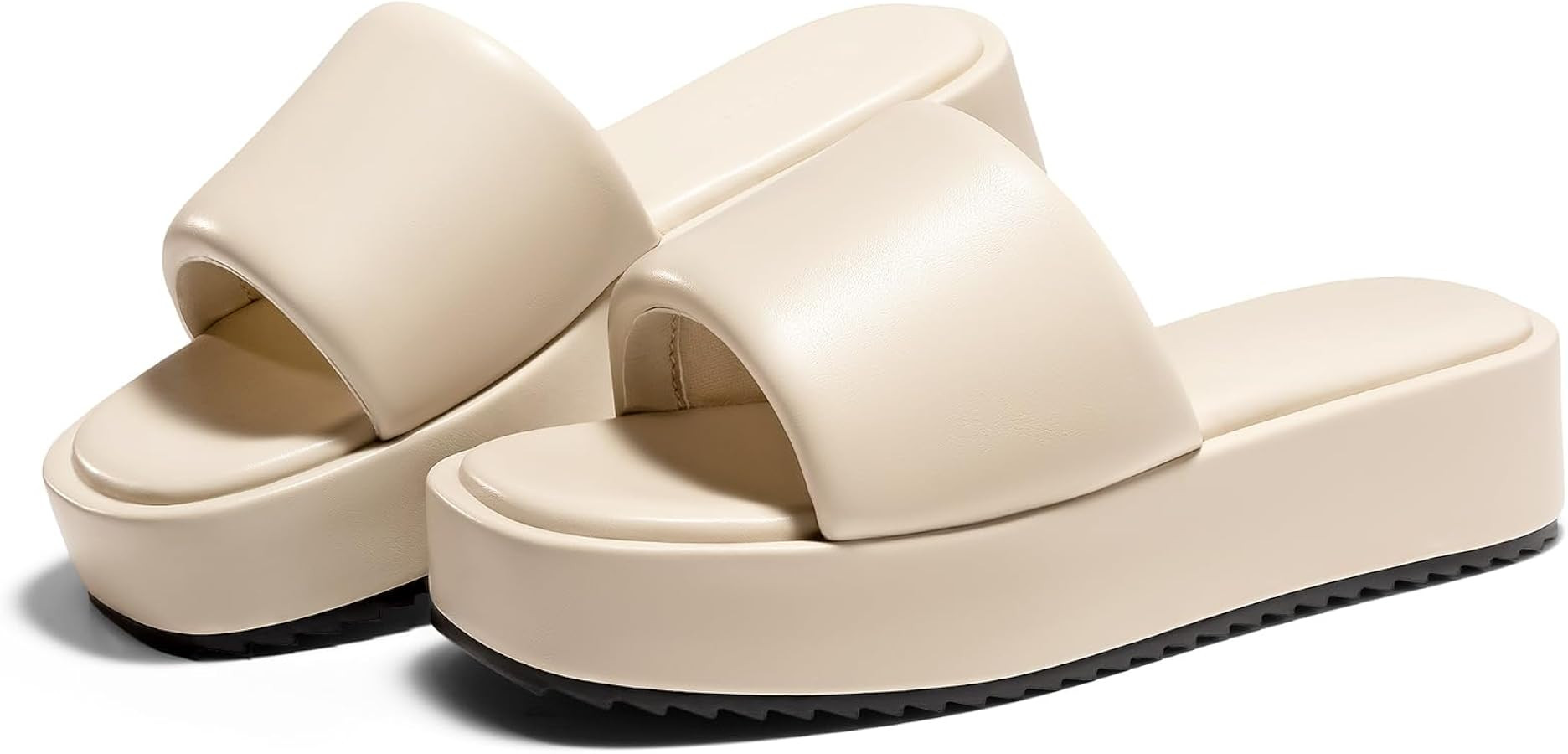 Coutgo Womens Platform Sandals Raffia Espadrilles Slip on Open Toe Cute Boho Summer Beach Slide S... | Amazon (US)