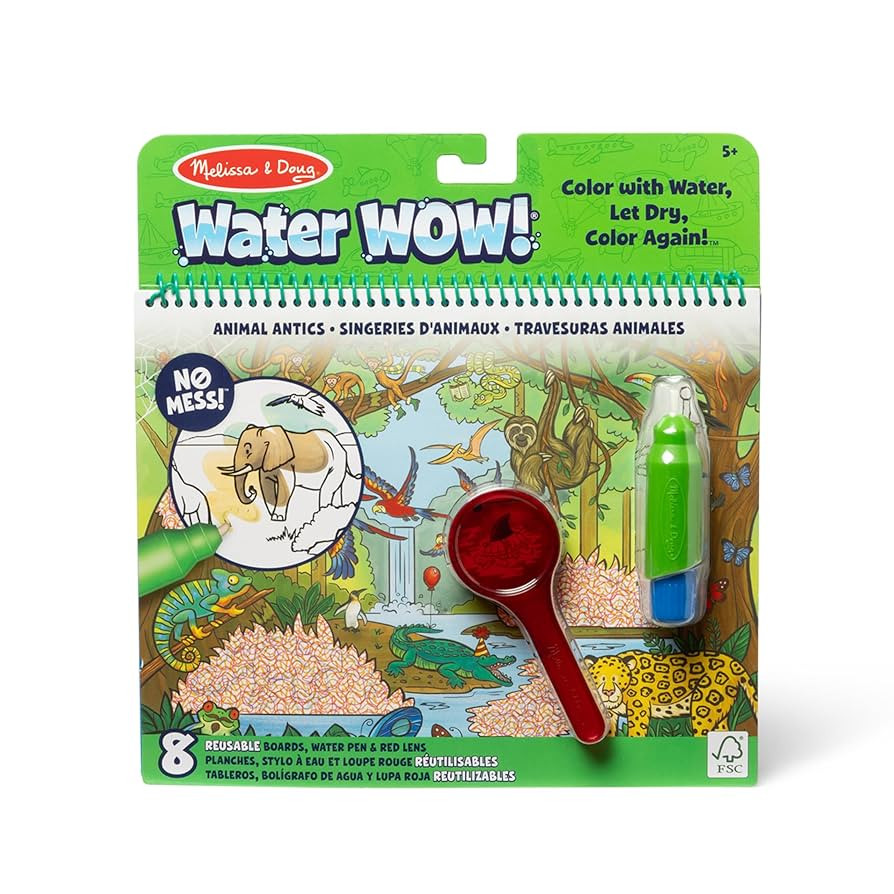 Melissa & Doug On the Go Water Wow! Reusable Water-Reveal Deluxe Activity Pad – Animal Antics | Amazon (US)