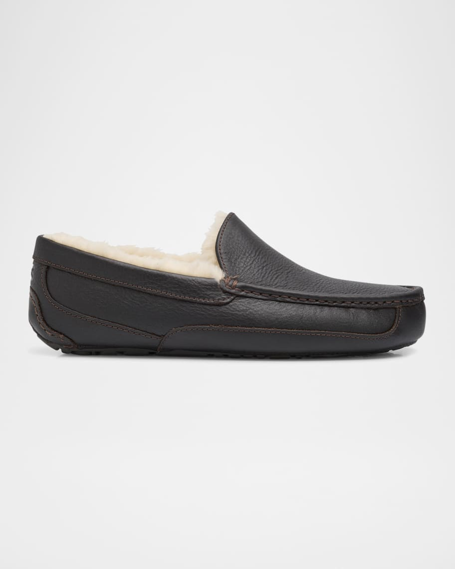 UGG Men's Ascot Water-Resistant Leather Slippers | Neiman Marcus