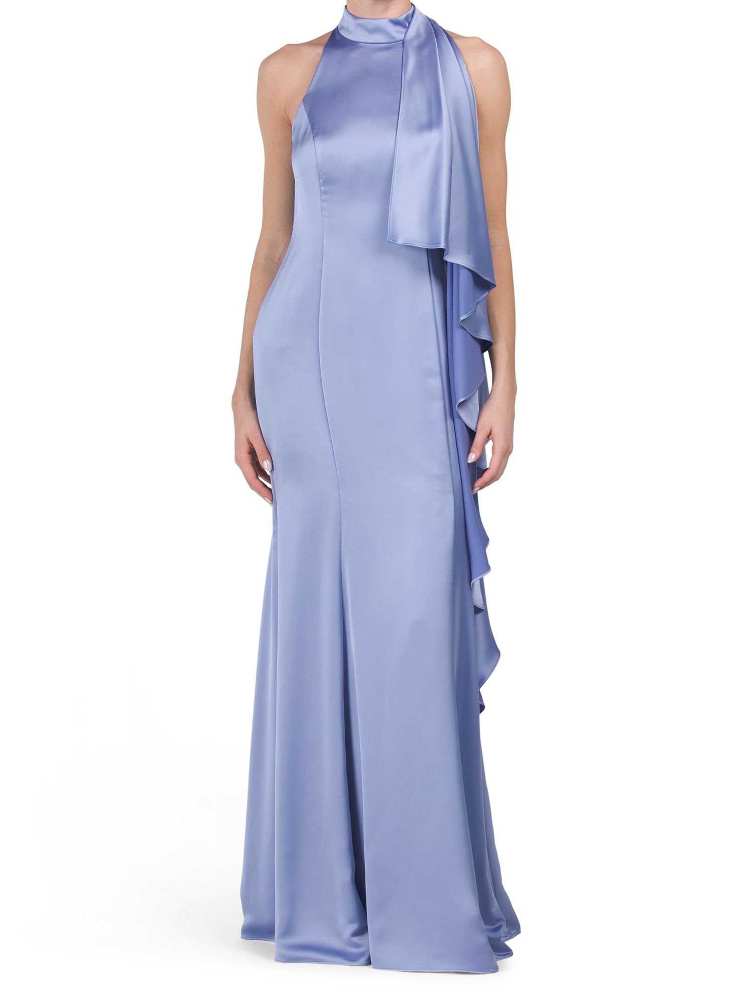 Halter Neck Gown With Ruffle Detail | Formal Dresses | Marshalls | Marshalls