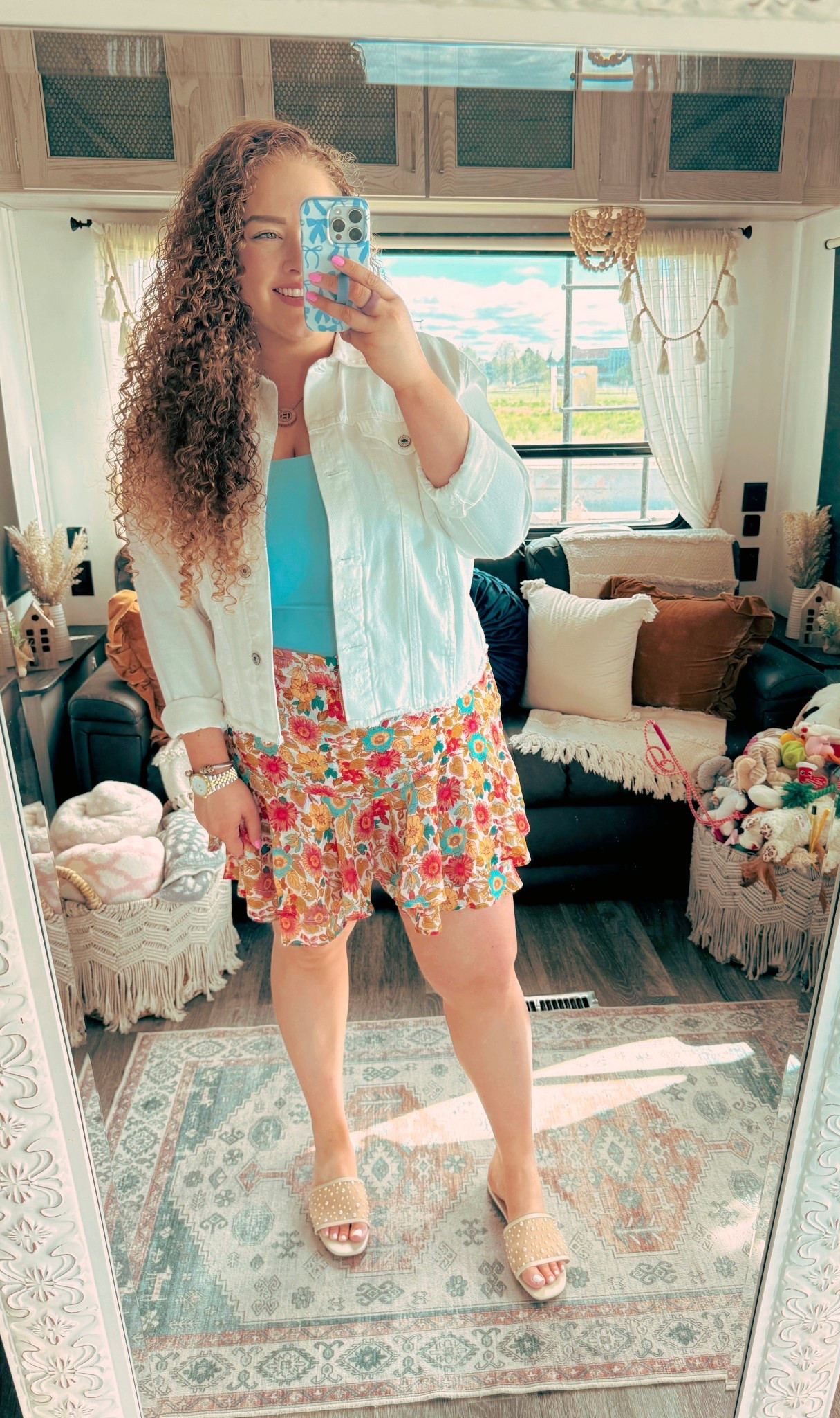 These floral shorts with playful ruffles give all the skirt vibes while keeping things comfy and cool! 🌸✨ Perfect for a day of exploring or relaxing in style. Who says you can’t have both? 💕🌿 floral shorts | Amazon floral shorts | spring shorts | white denim jacket | Amazon white denim jacket  | bodysuit | Amazon bodysuit | blue bodysuit | Amazon blue bodysuit | sandals | target sandals | sandals with pearls | spring outfit | Amazon spring outfit | Amazon spring look | Amazon finds | Amazon fashion | Amazon look | Amazon outfit | Amazon must haves | spring | spring fashion | spring look | spring outfit | Amazon spring outfit | vacation | Amazon vacation outfit | vacation look | tropical vacation outfit 

#LTKSaleAlert #LTKMidsize #LTKStyleTip