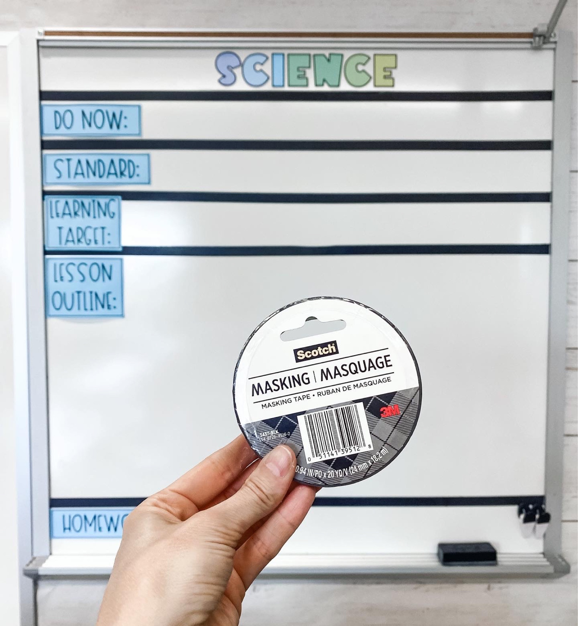 Black Scotch masking tape is the BEST for dividing up a whiteboard in the classroom. It’s cheap, easy to remove, and doesn’t get dirty from dry erase markers. 🙌🏼

#LTKFind #LTKunder100 #LTKBacktoSchool