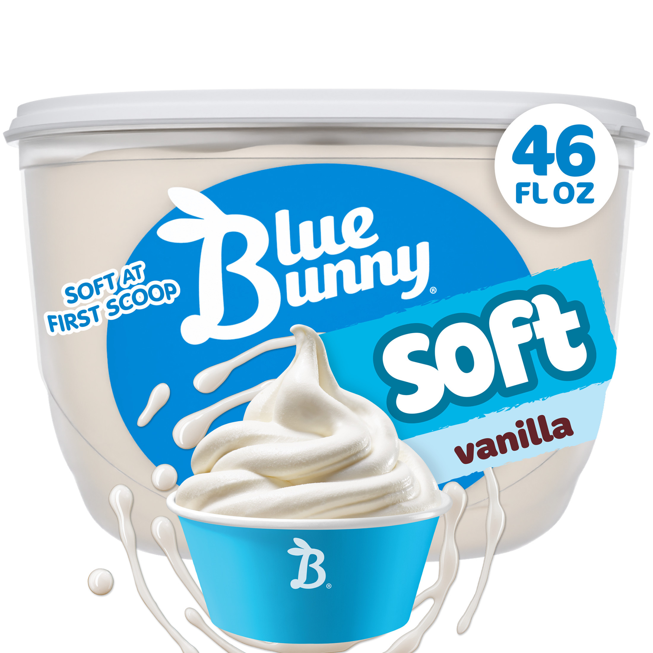 Blue Bunny Soft Vanilla Flavored Premium Frozen Dessert, 46 fl oz | Walmart (US)