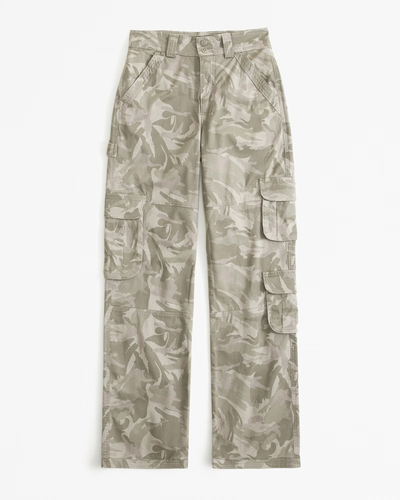 Abercrombie & Fitch Women's Relaxed Cargo Pant in Green Camo - Size 30 LONG | Abercrombie & Fitch (US)