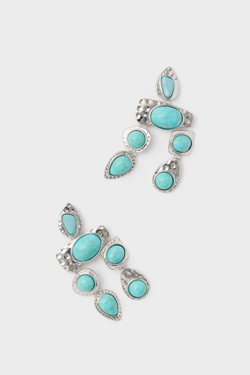 Silver Turquoise Stone Earrings | Tuckernuck (US)